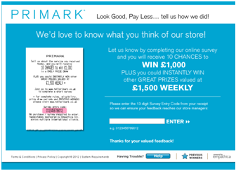 Primark customer satisfaction survey