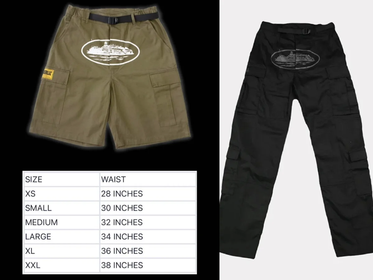 corteiz cargo size guide