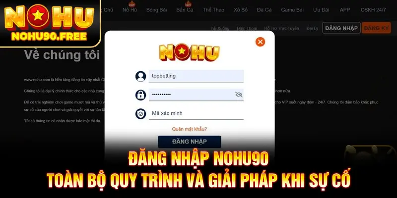 Đăng Nhập NOHU90 - Toàn Bộ Quy Trình Và Giải Pháp Khi Sự Cố